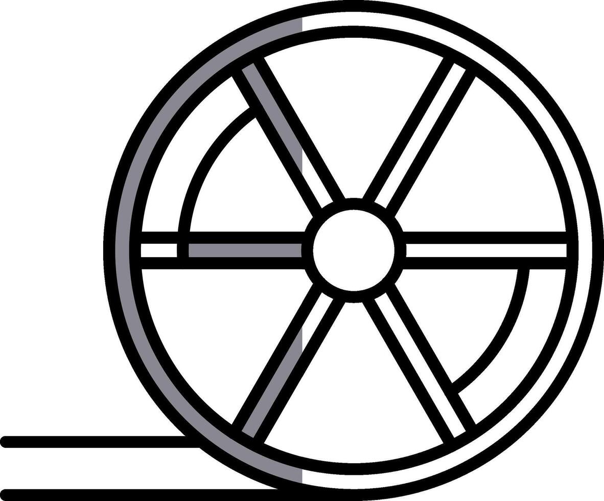 Wheel Filled Half Cut Icon vector