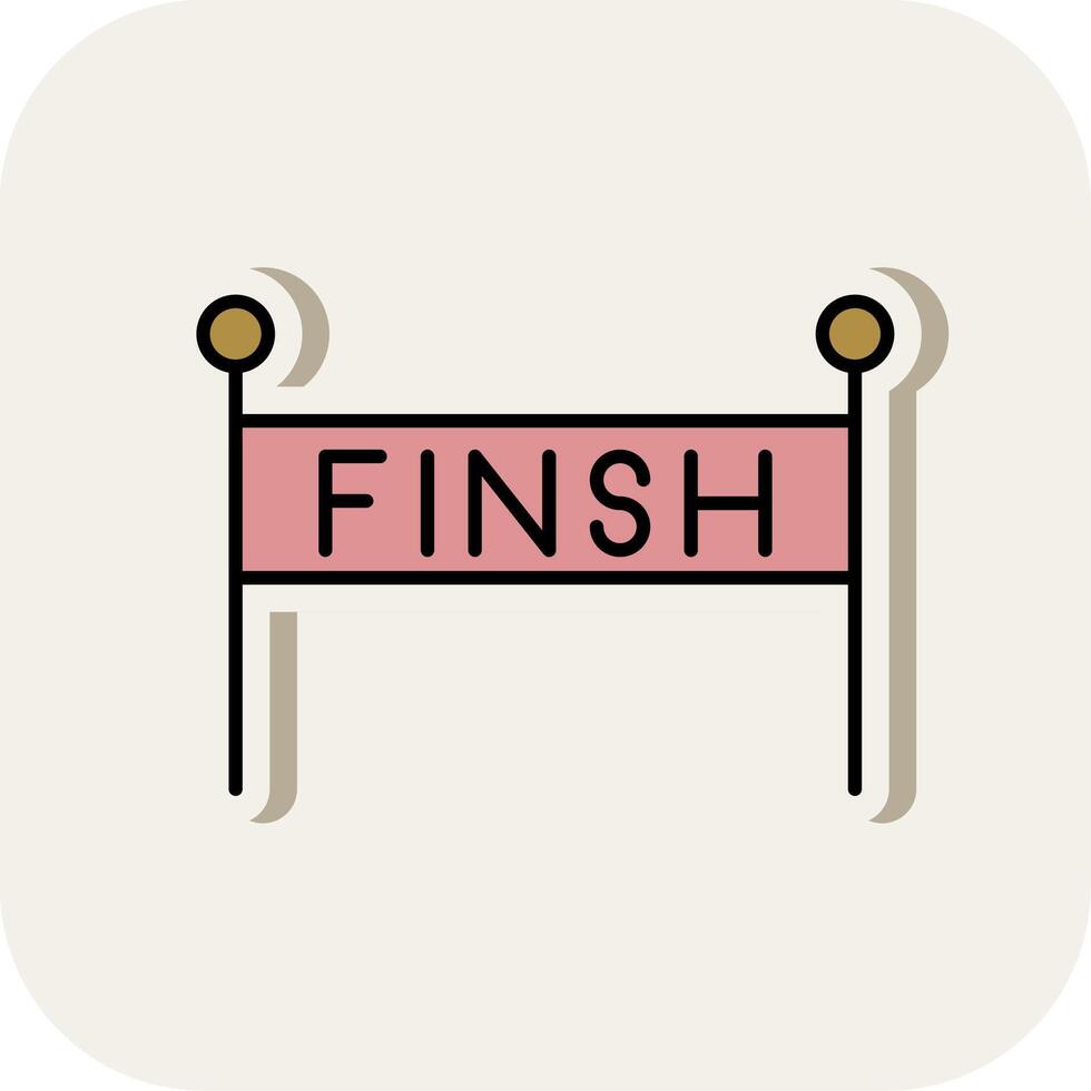 Finish Line Line Filled White Shadow Icon vector
