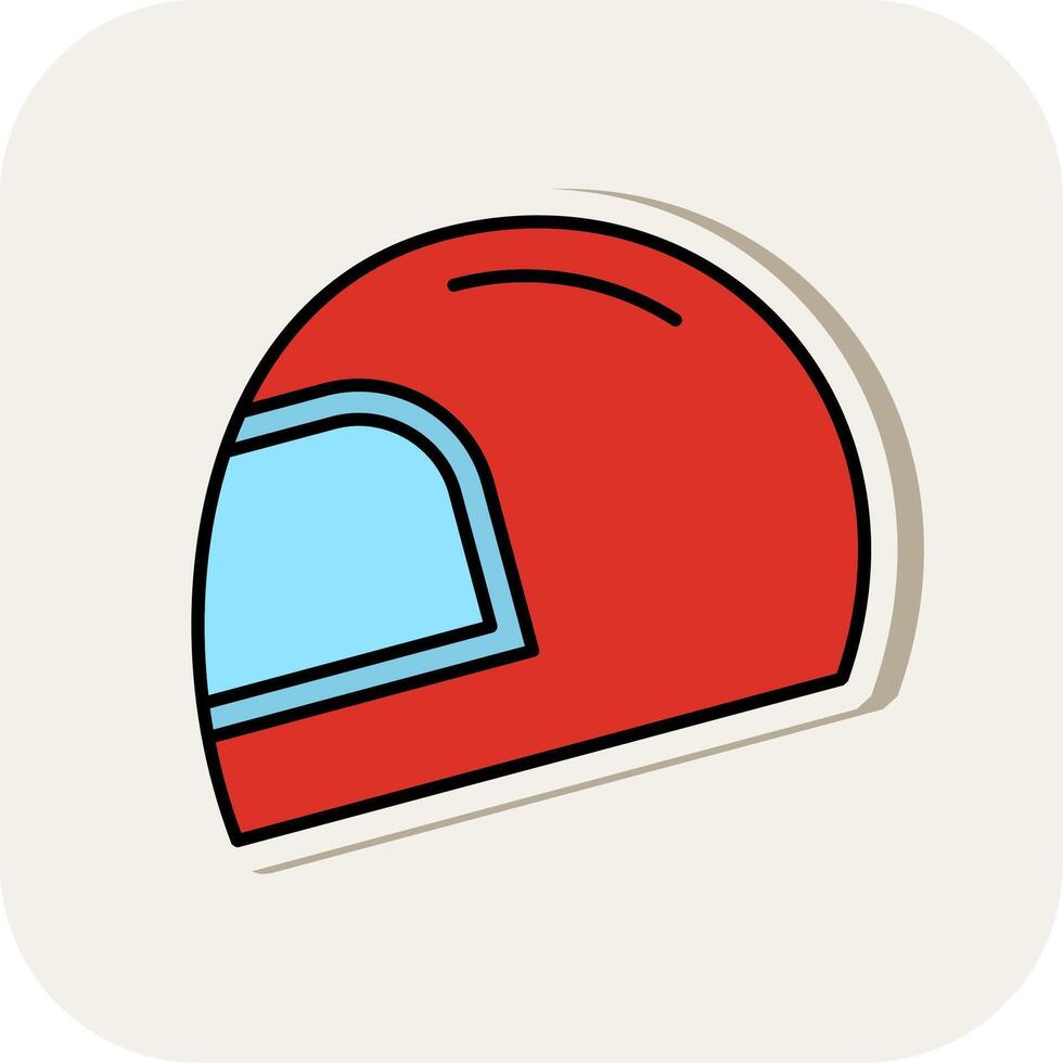 Helmet Line Filled White Shadow Icon vector