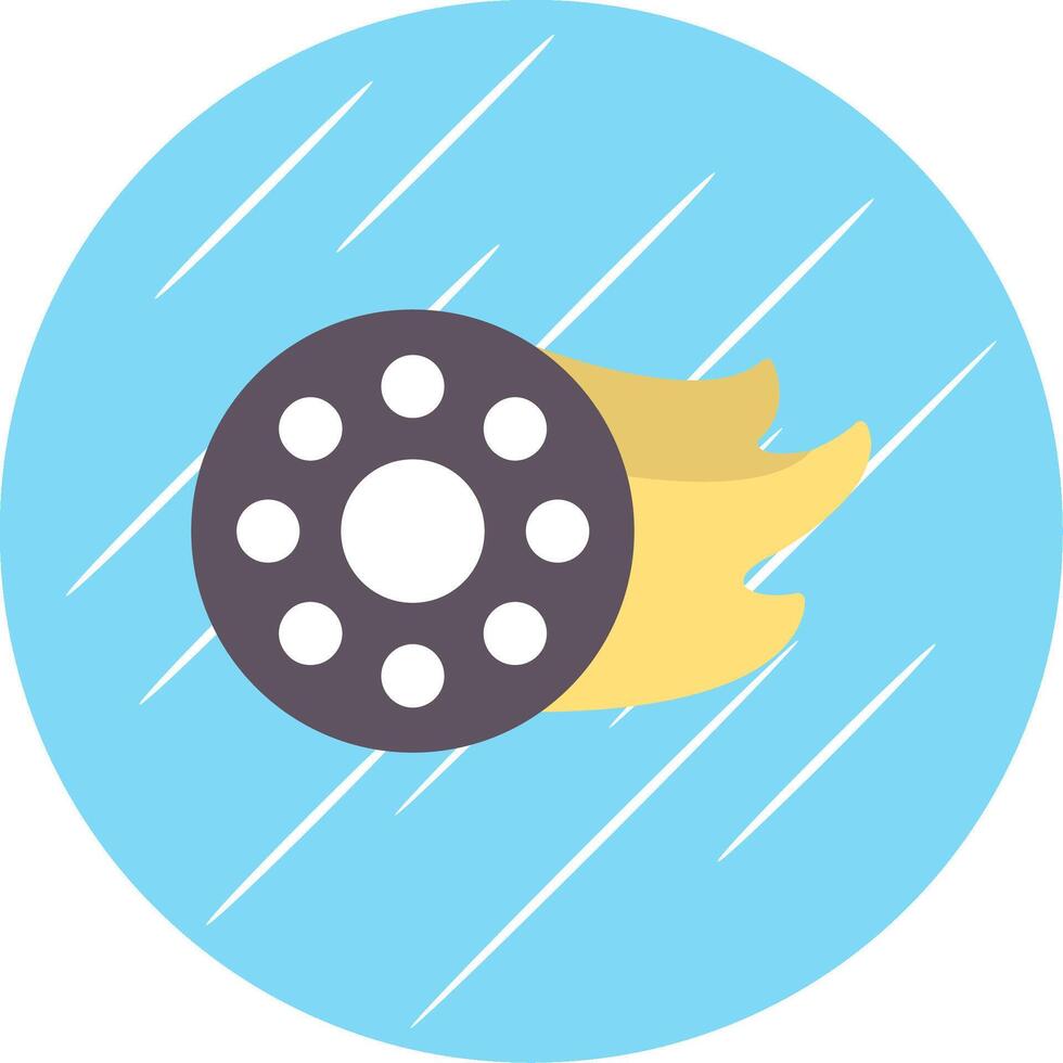 Fire Wheel Flat Blue Circle Icon vector