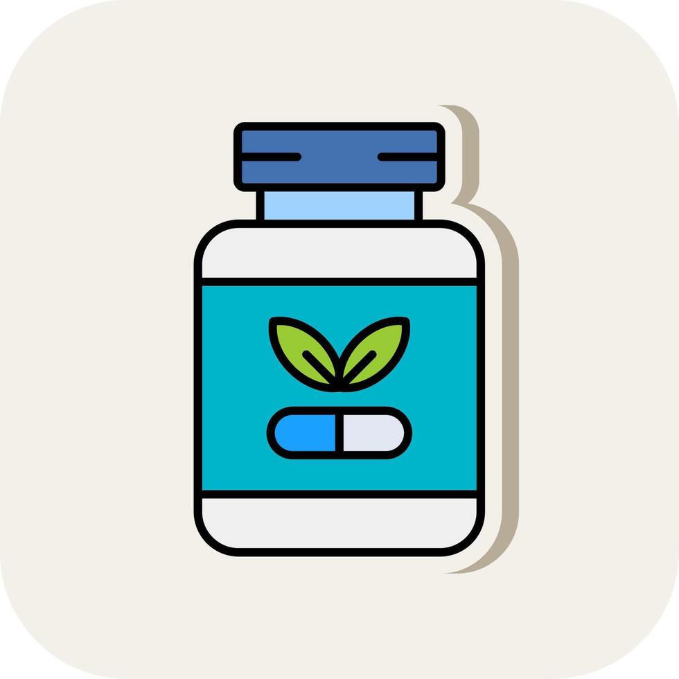 Supplements Line Filled White Shadow Icon vector