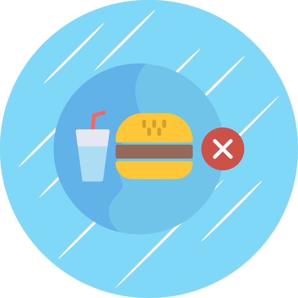 No basura comida plano azul circulo icono vector