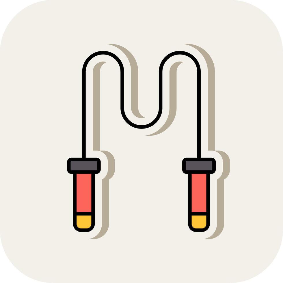 Skipping Rope Line Filled White Shadow Icon vector