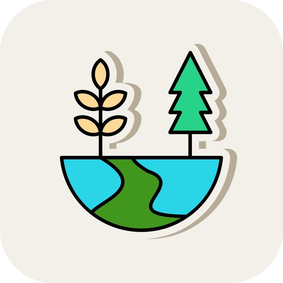 Nature Line Filled White Shadow Icon vector