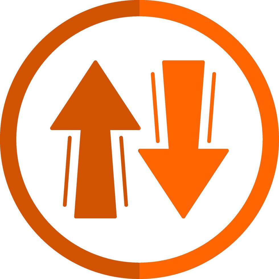 Sign Glyph Orange Circle Icon vector