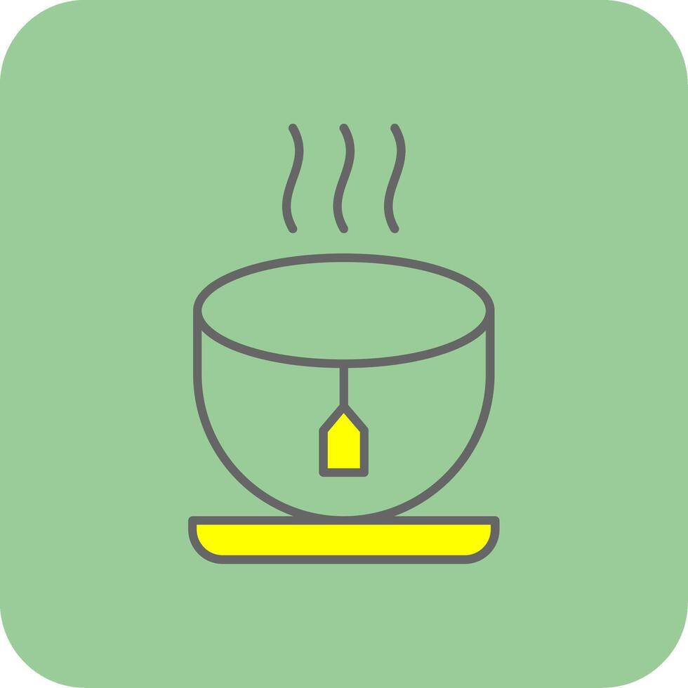 Tea Filled Yellow Icon vector