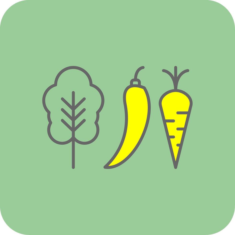 vegetales lleno amarillo icono vector