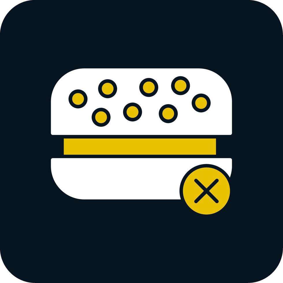 No Fast Food Glyph Two Color Icon vector