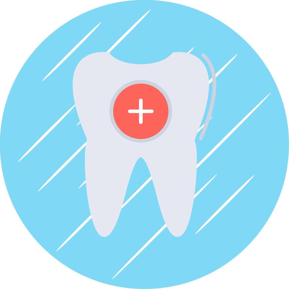 Tooth Flat Blue Circle Icon vector