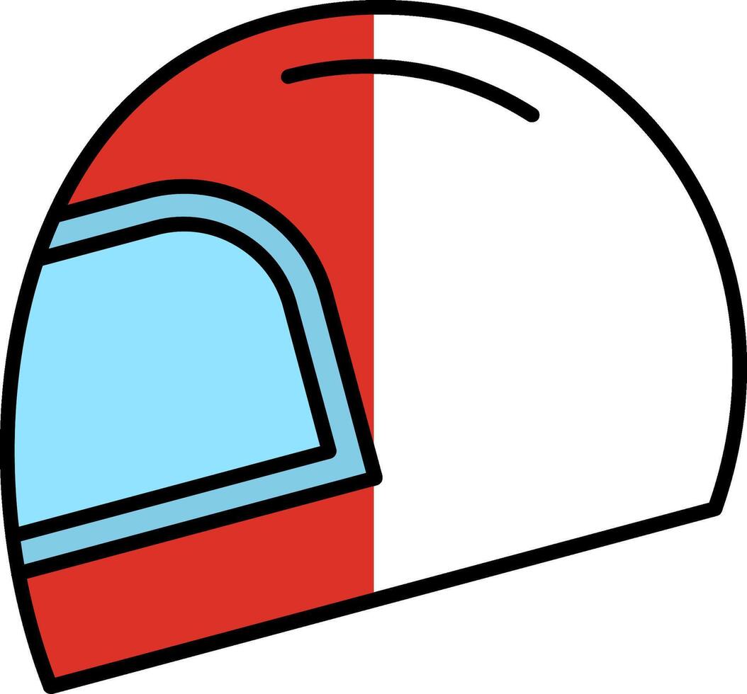 casco lleno medio cortar icono vector