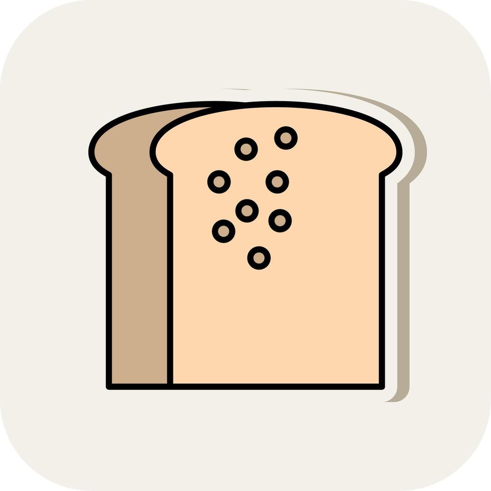 Toast Line Filled White Shadow Icon vector