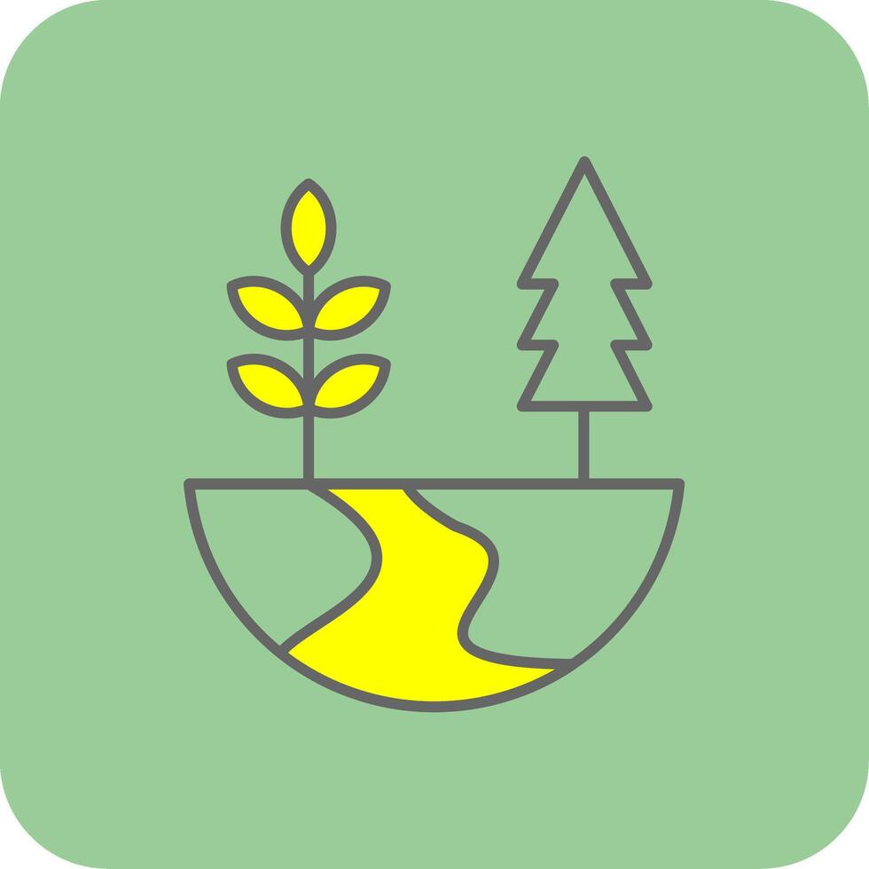 Nature Filled Yellow Icon vector