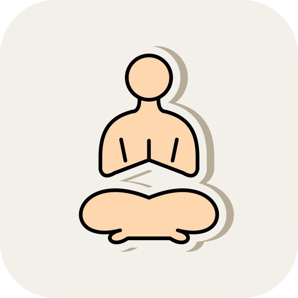 Yoga Line Filled White Shadow Icon vector