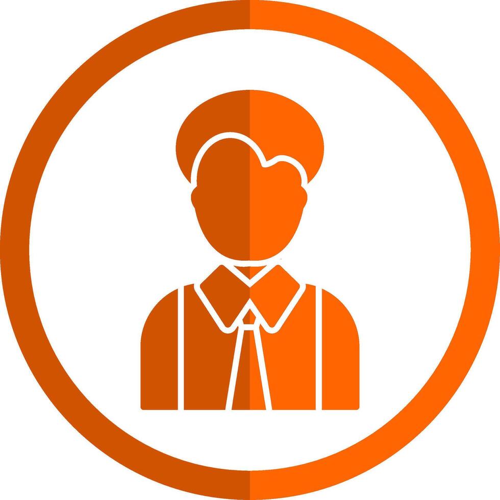 persona glifo naranja circulo icono vector