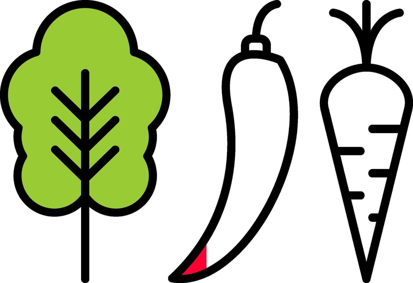 Vegetables Filled Half Cut Icon vector