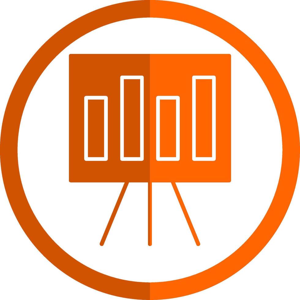 presentación glifo naranja circulo icono vector