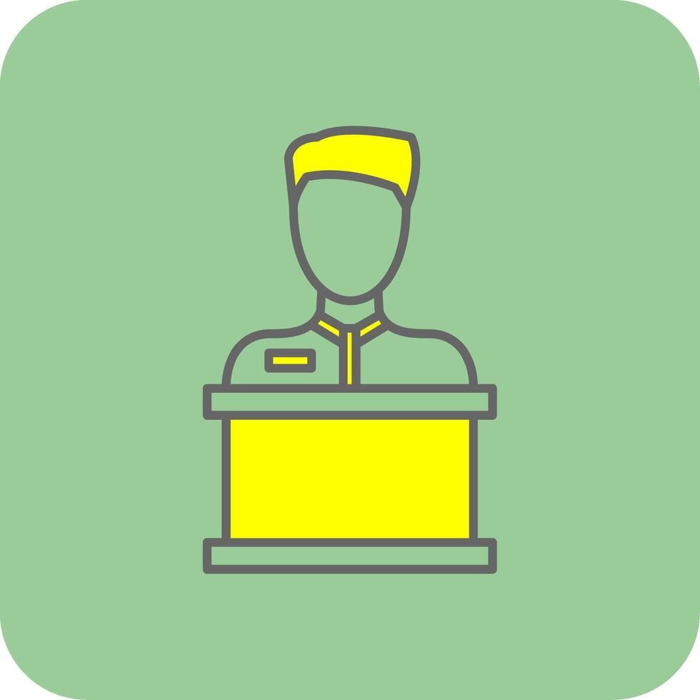 Reception Filled Yellow Icon vector