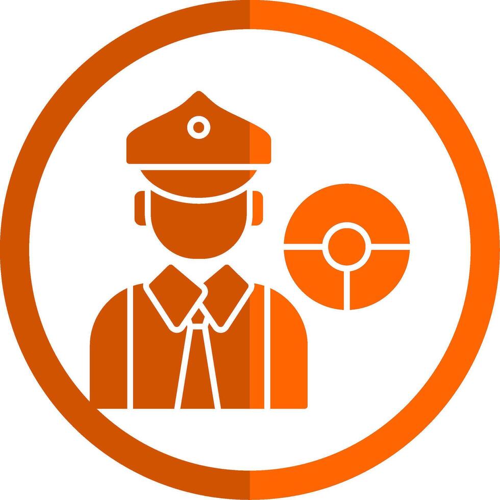 Driver Glyph Orange Circle Icon vector
