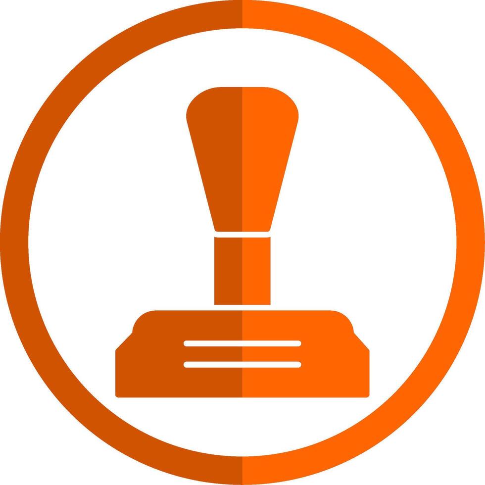 Gear Stick Glyph Orange Circle Icon vector