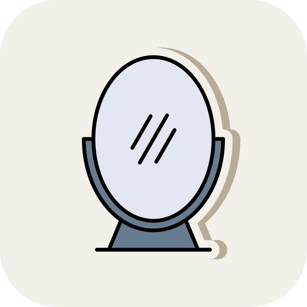 Mirror Line Filled White Shadow Icon vector