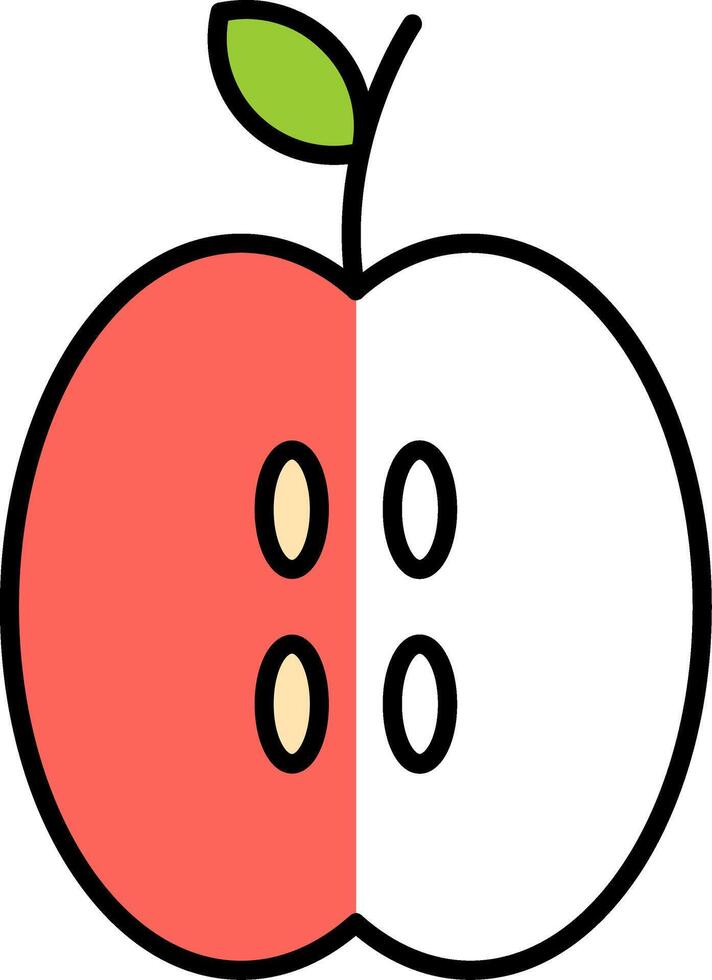 Apple Filled Half Cut Icon vector