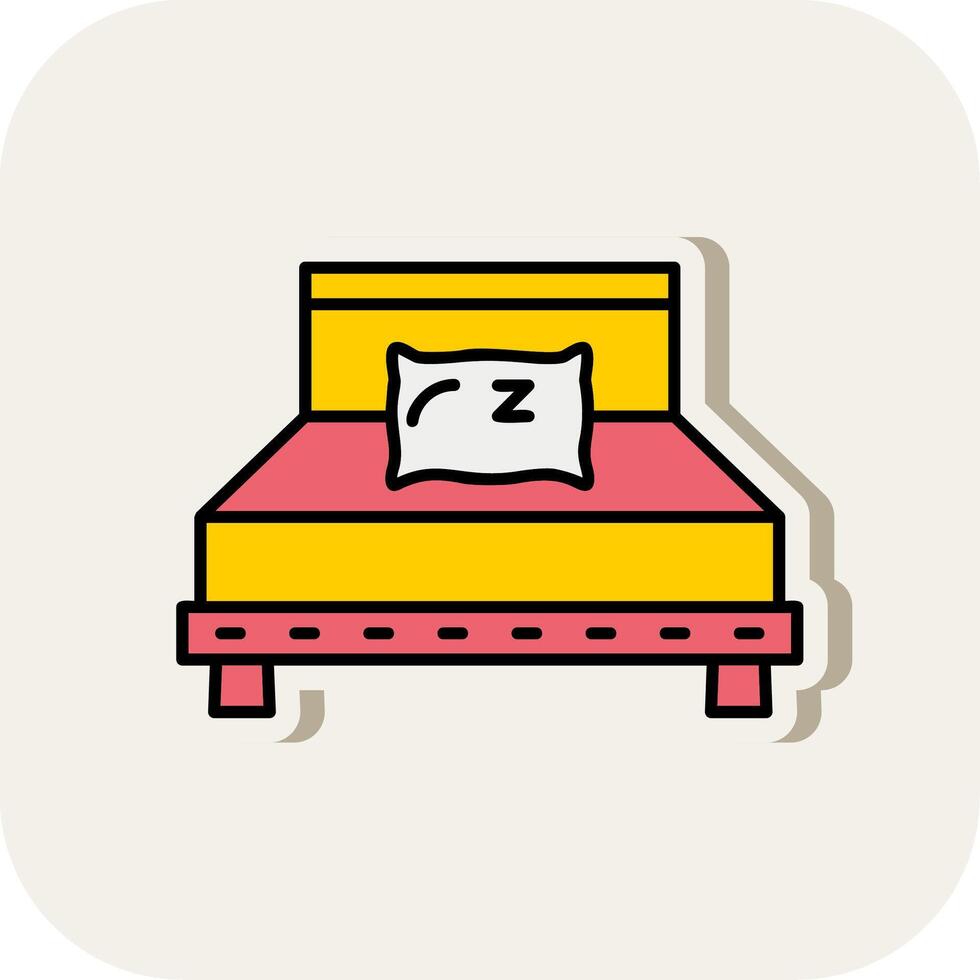Pillow Line Filled White Shadow Icon vector
