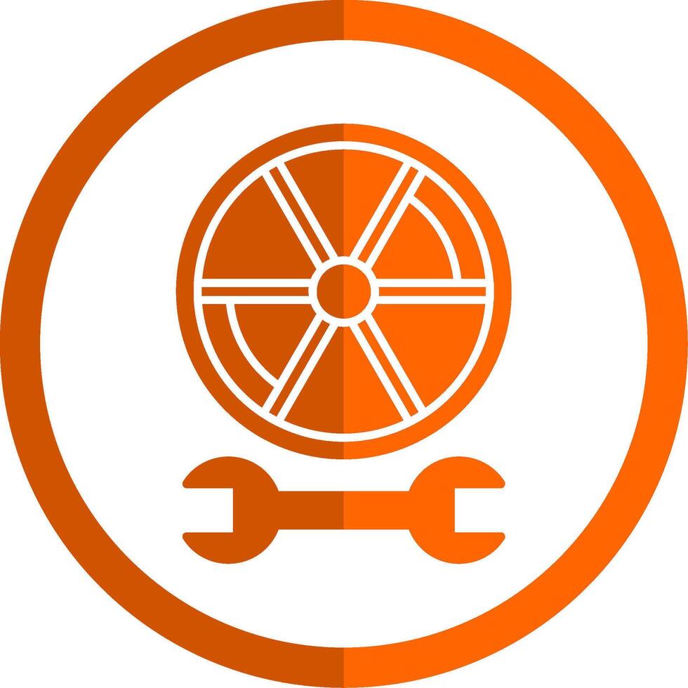 neumático glifo naranja circulo icono vector