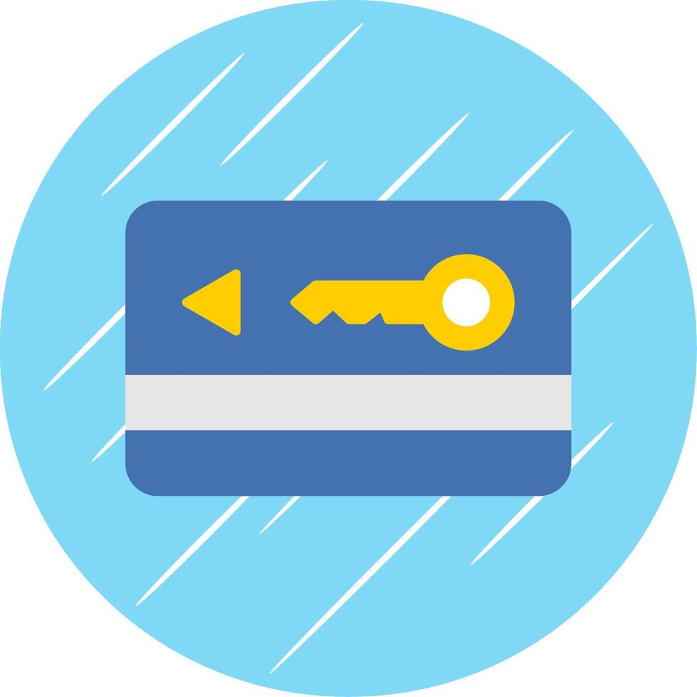 Key Card Flat Blue Circle Icon vector