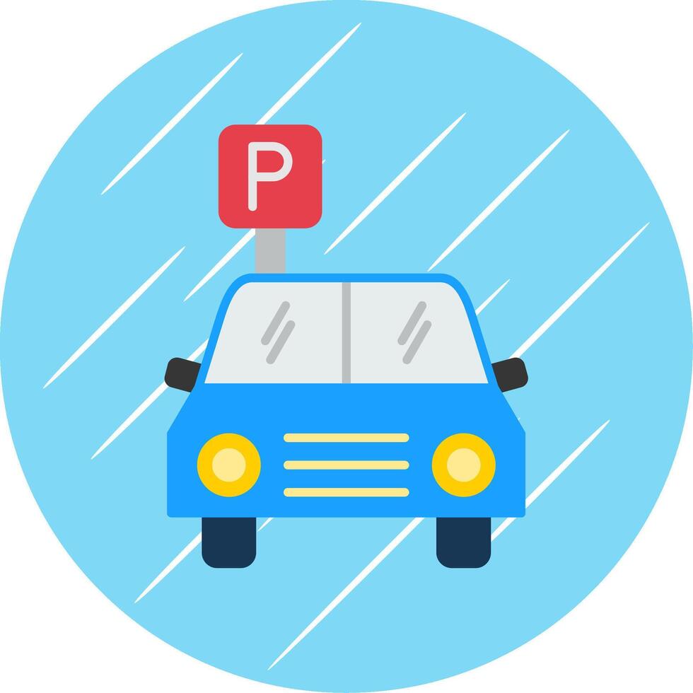 estacionamiento plano azul circulo icono vector