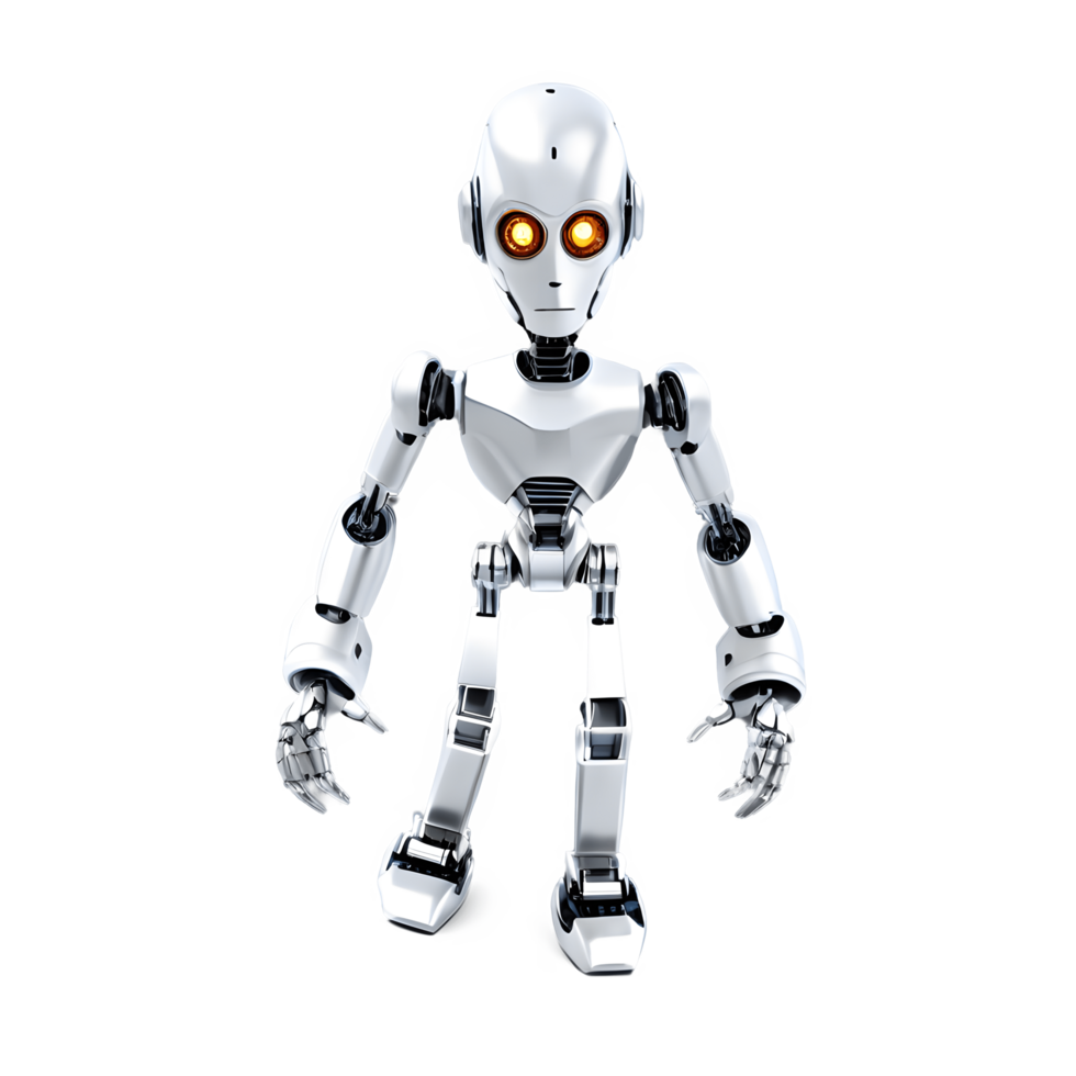 white metal robot. png