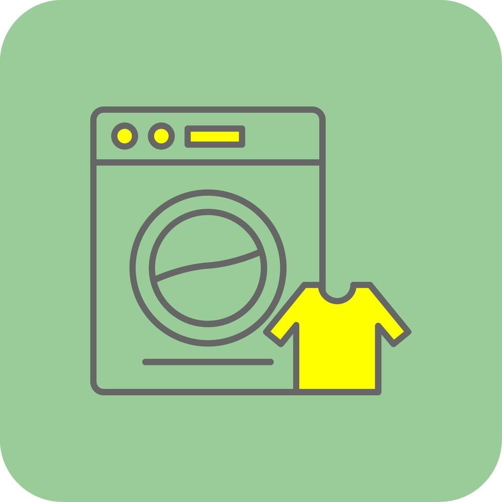 Laundry Filled Yellow Icon vector