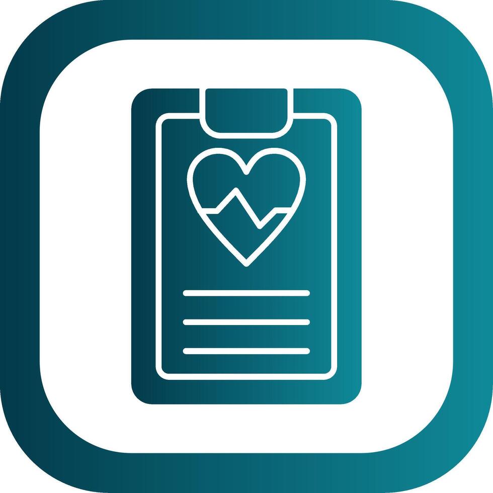 Daily Health App Glyph Gradient Round Corner Icon vector