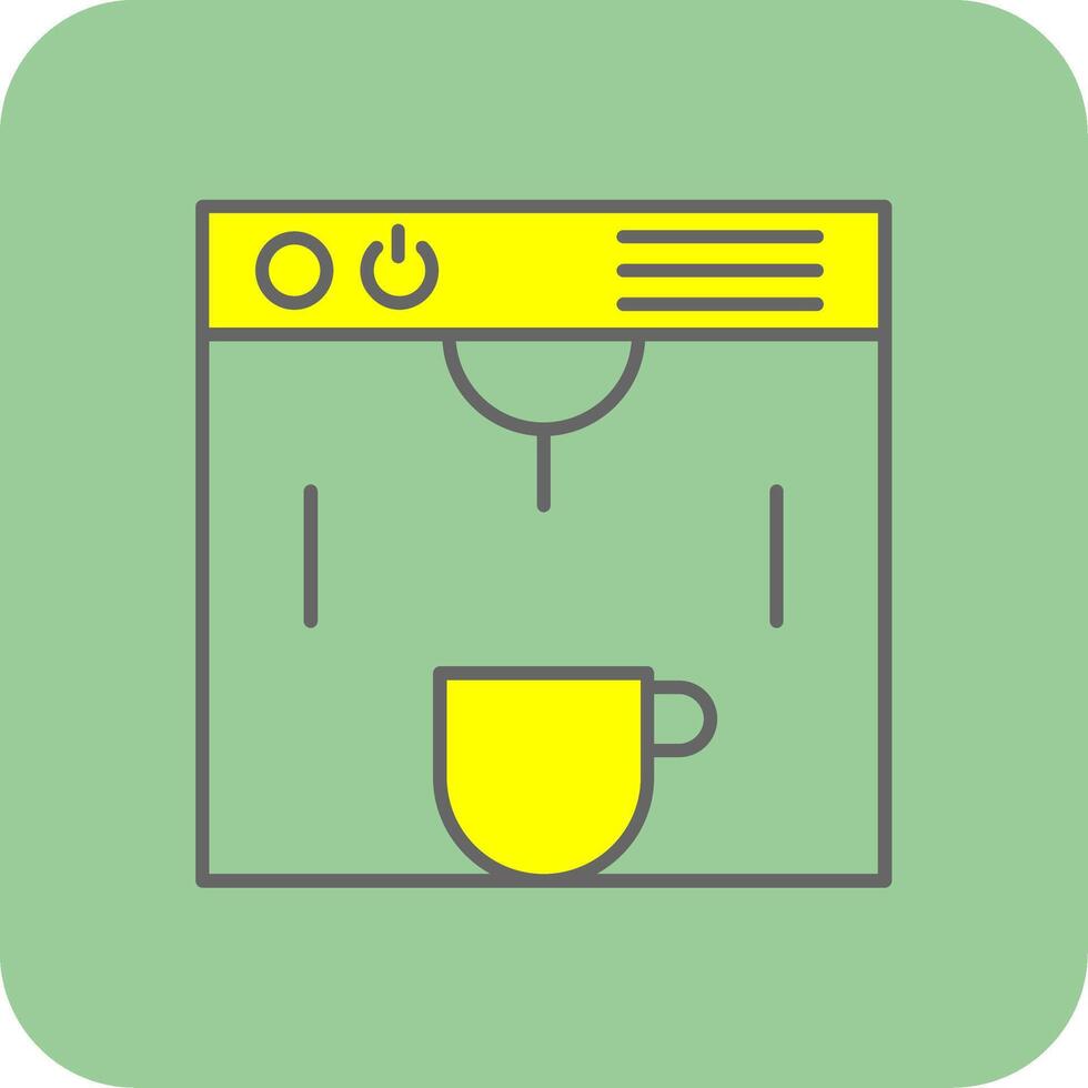 Coffe Maker Filled Yellow Icon vector