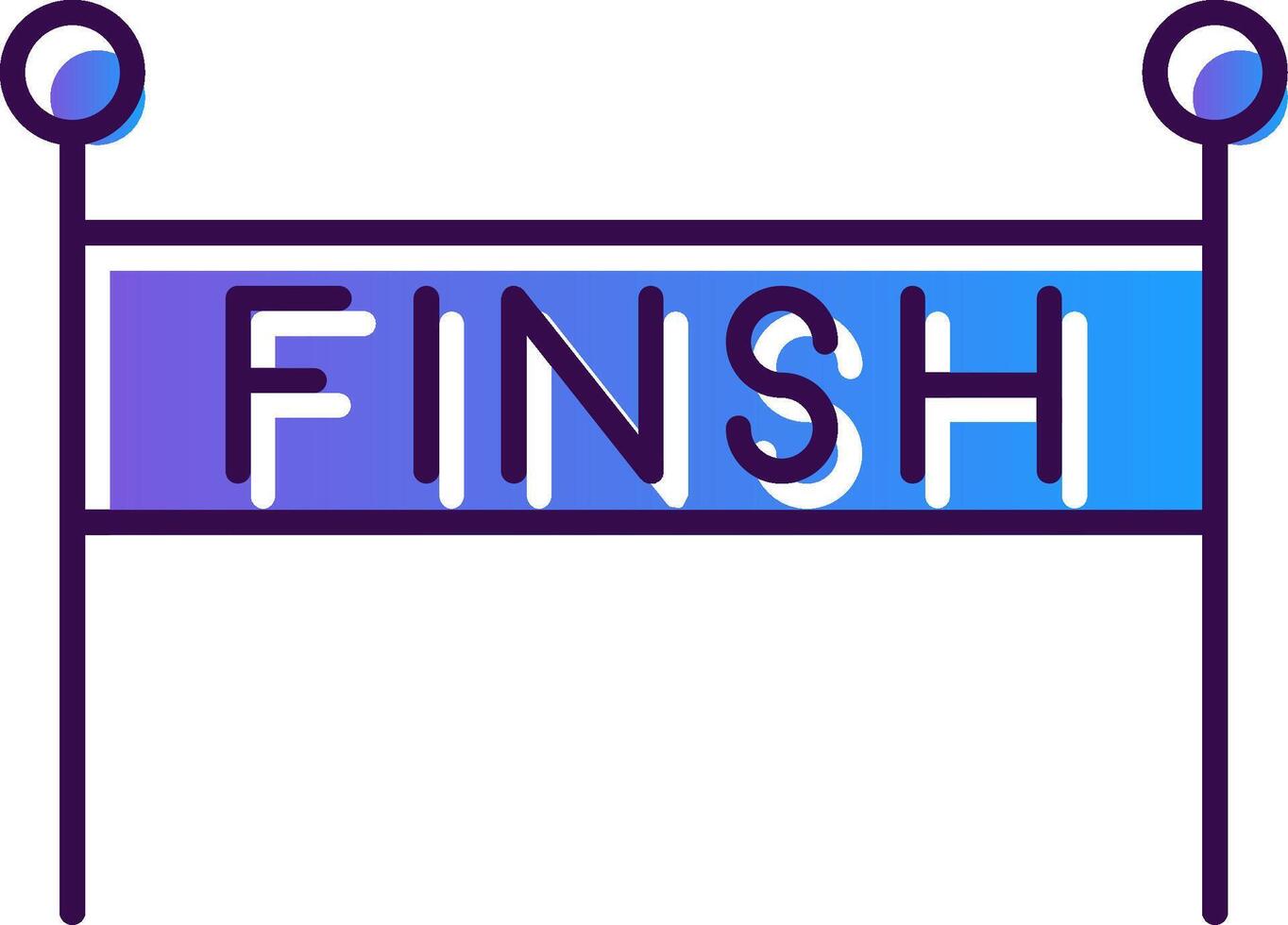 Finish Line Gradient Filled Icon vector