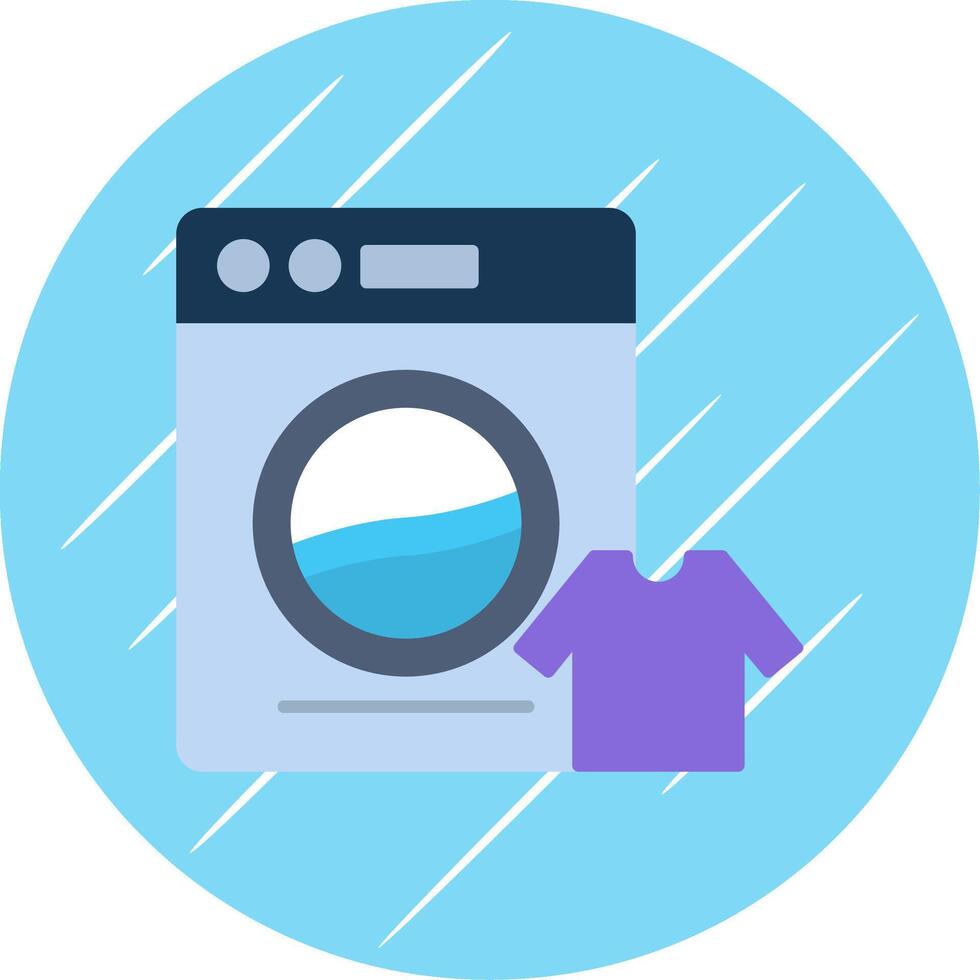 Laundry Flat Blue Circle Icon vector