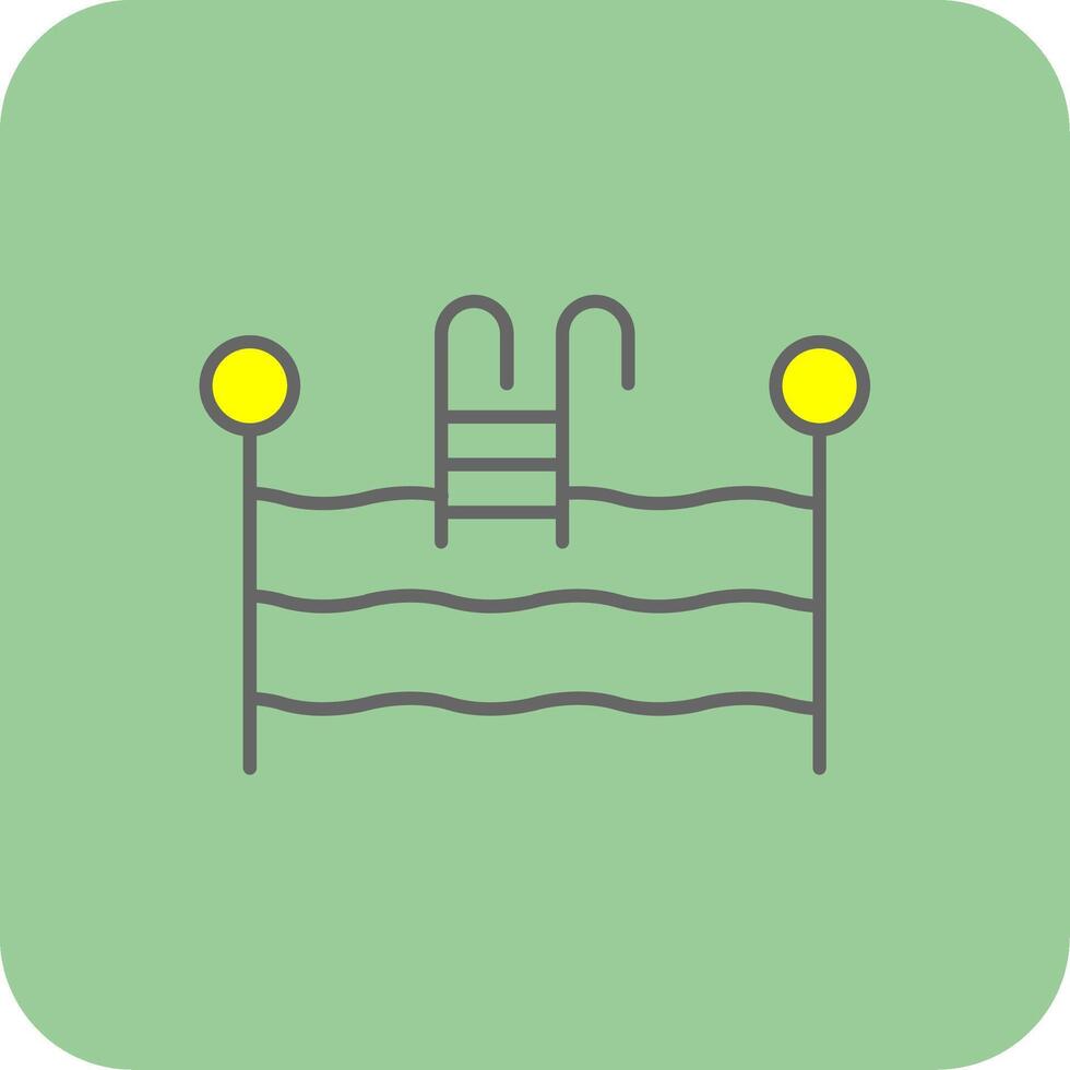 Swimming Pool Filled Yellow Icon vector
