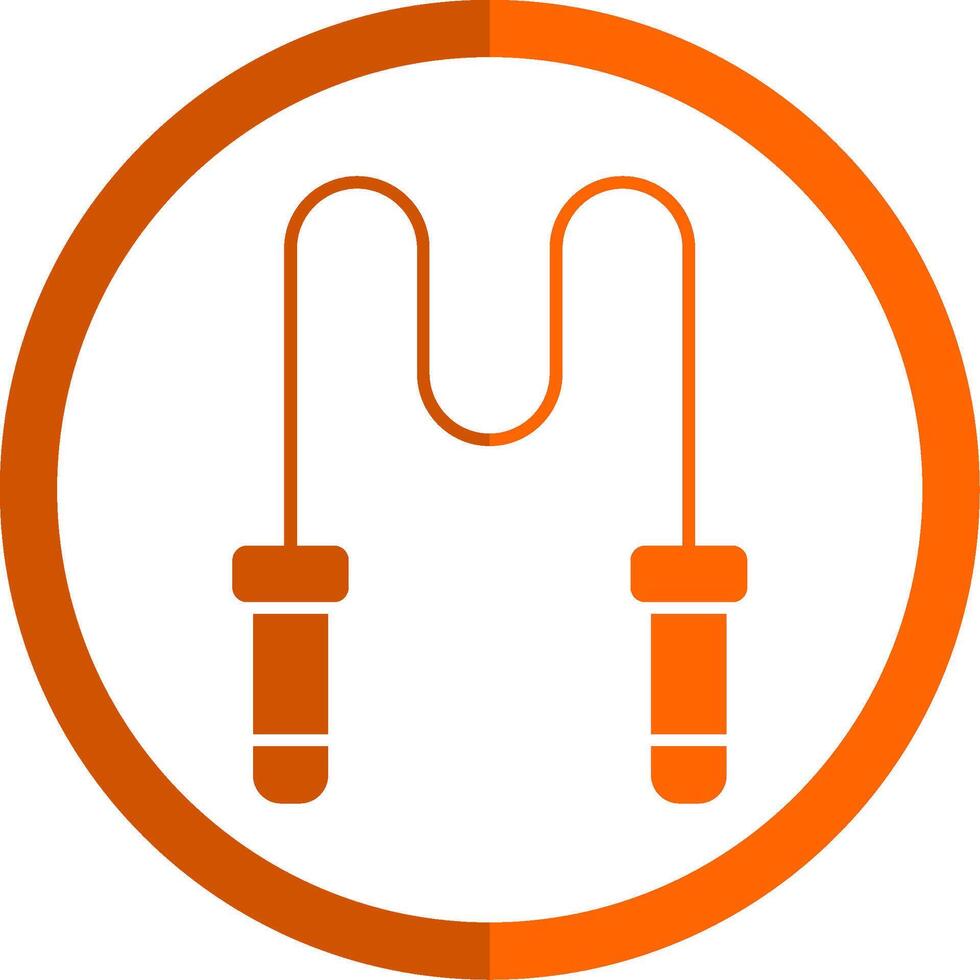 Skipping Rope Glyph Orange Circle Icon vector