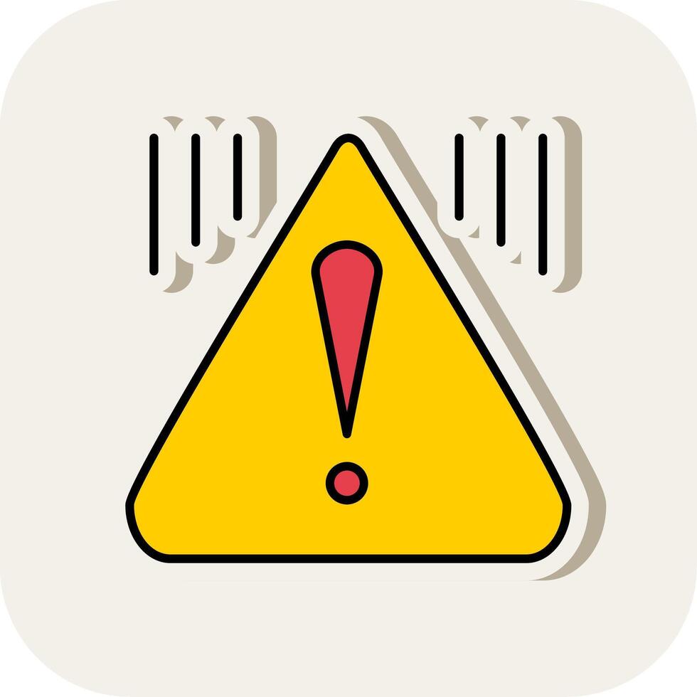 Warning Line Filled White Shadow Icon vector