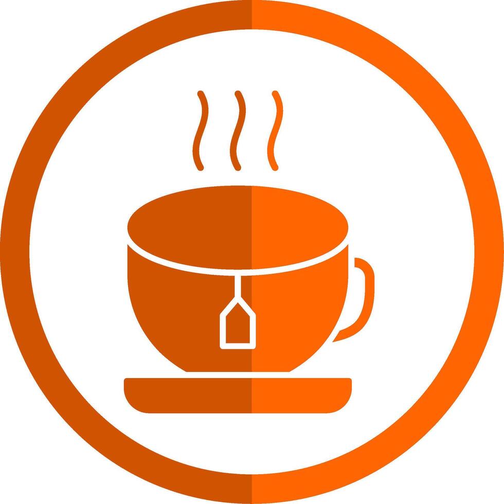 Tea Glyph Orange Circle Icon vector