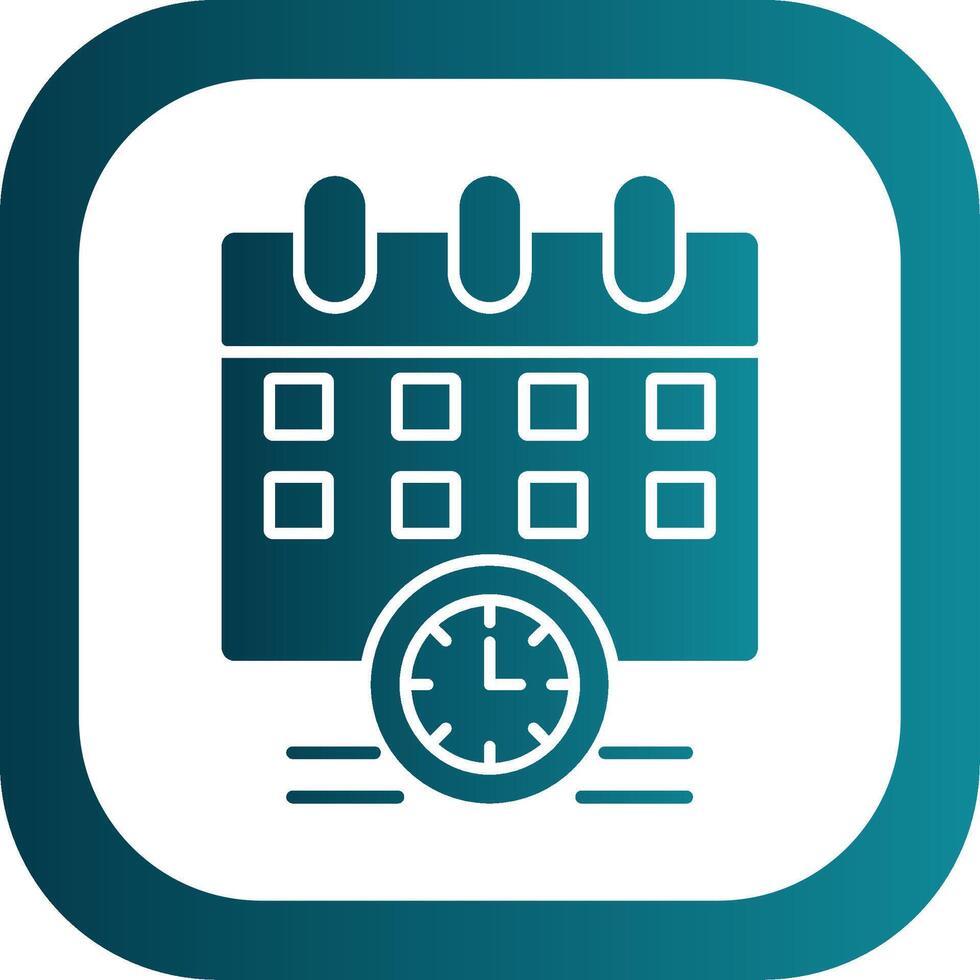 Schedule Glyph Gradient Round Corner Icon vector