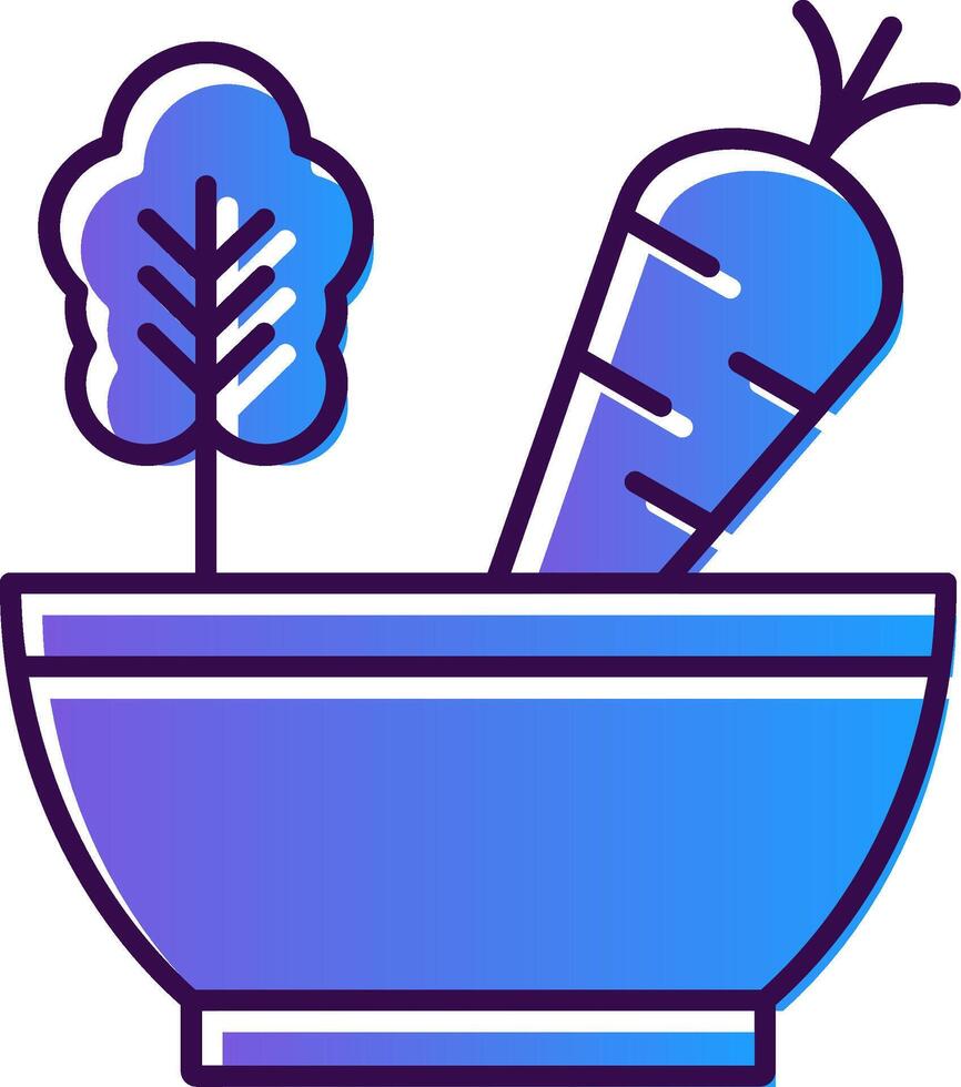 Salad Gradient Filled Icon vector