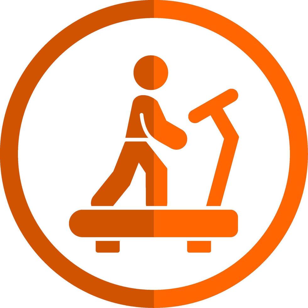 Treadmill Glyph Orange Circle Icon vector
