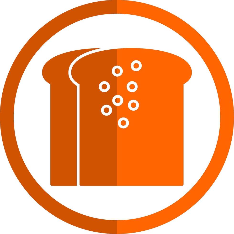 Toast Glyph Orange Circle Icon vector