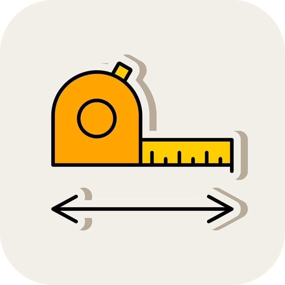 Measurement Line Filled White Shadow Icon vector