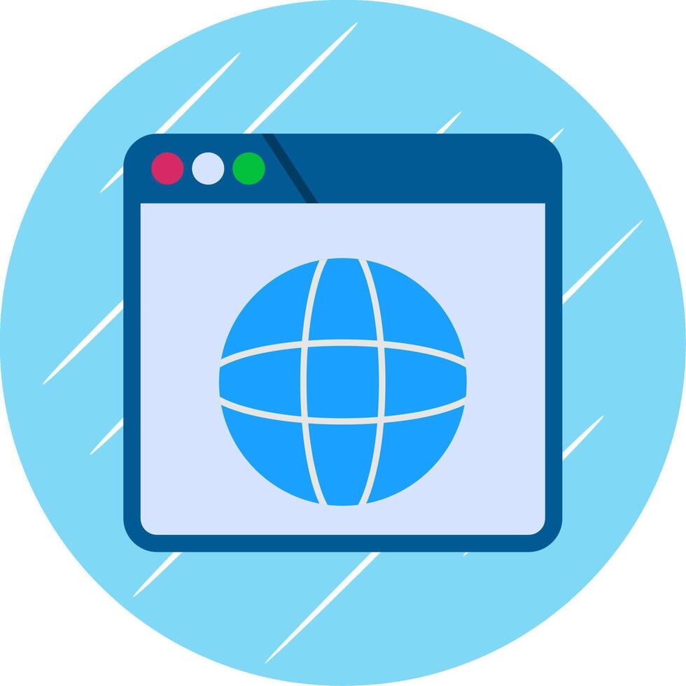 Website Flat Blue Circle Icon vector