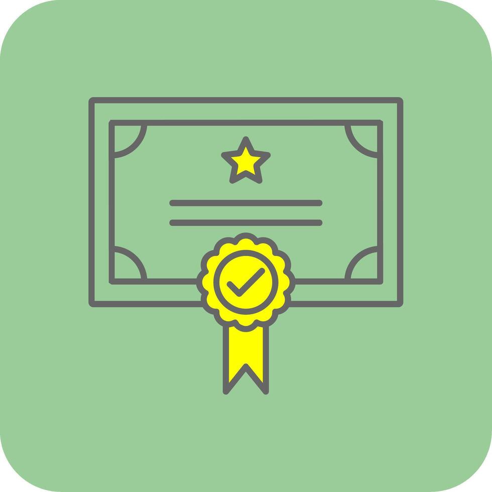 Qualify Filled Yellow Icon vector