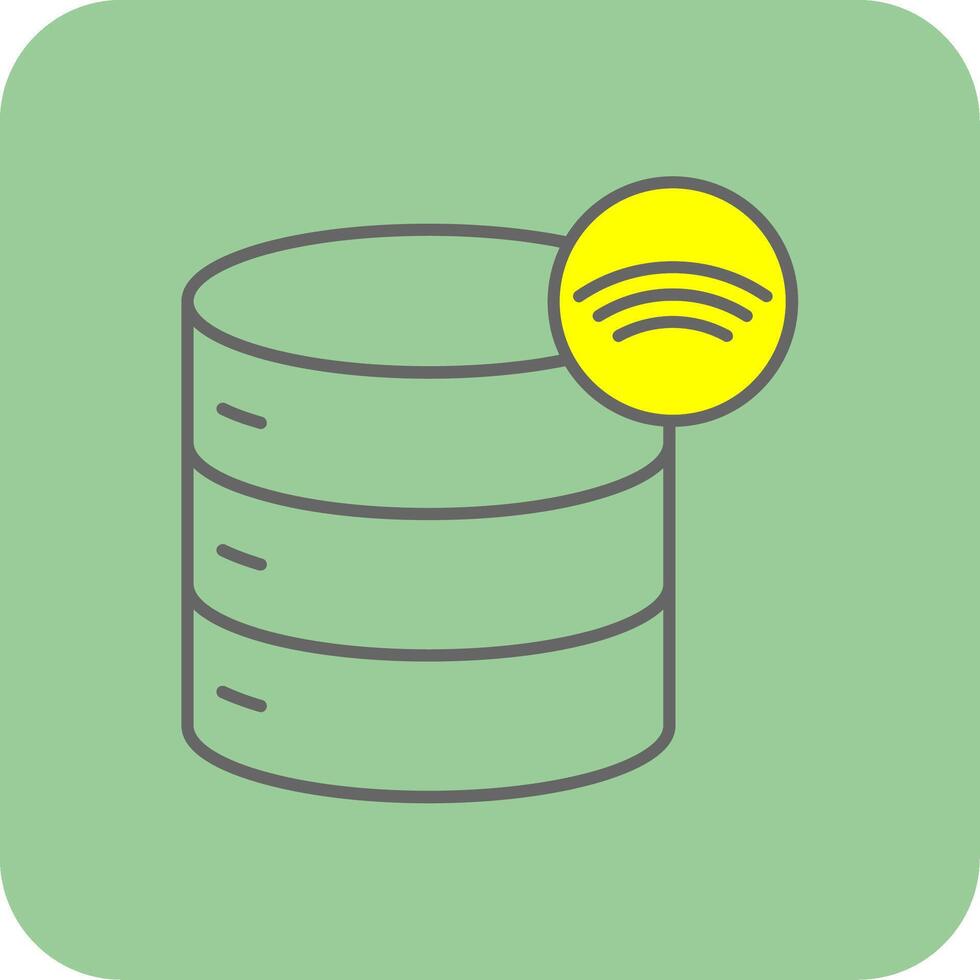 Wireless Database Filled Yellow Icon vector