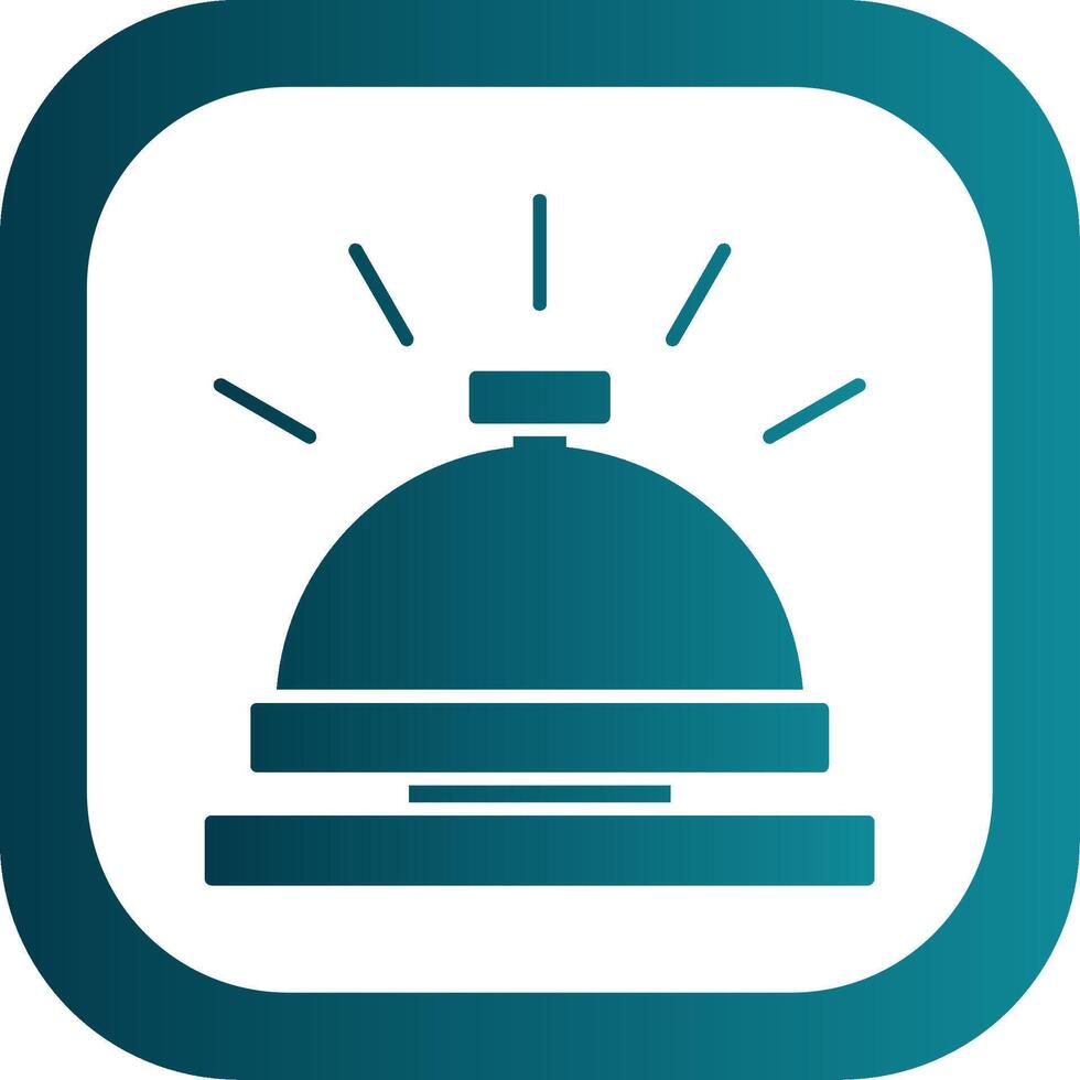 Hotel Bell Glyph Gradient Round Corner Icon vector