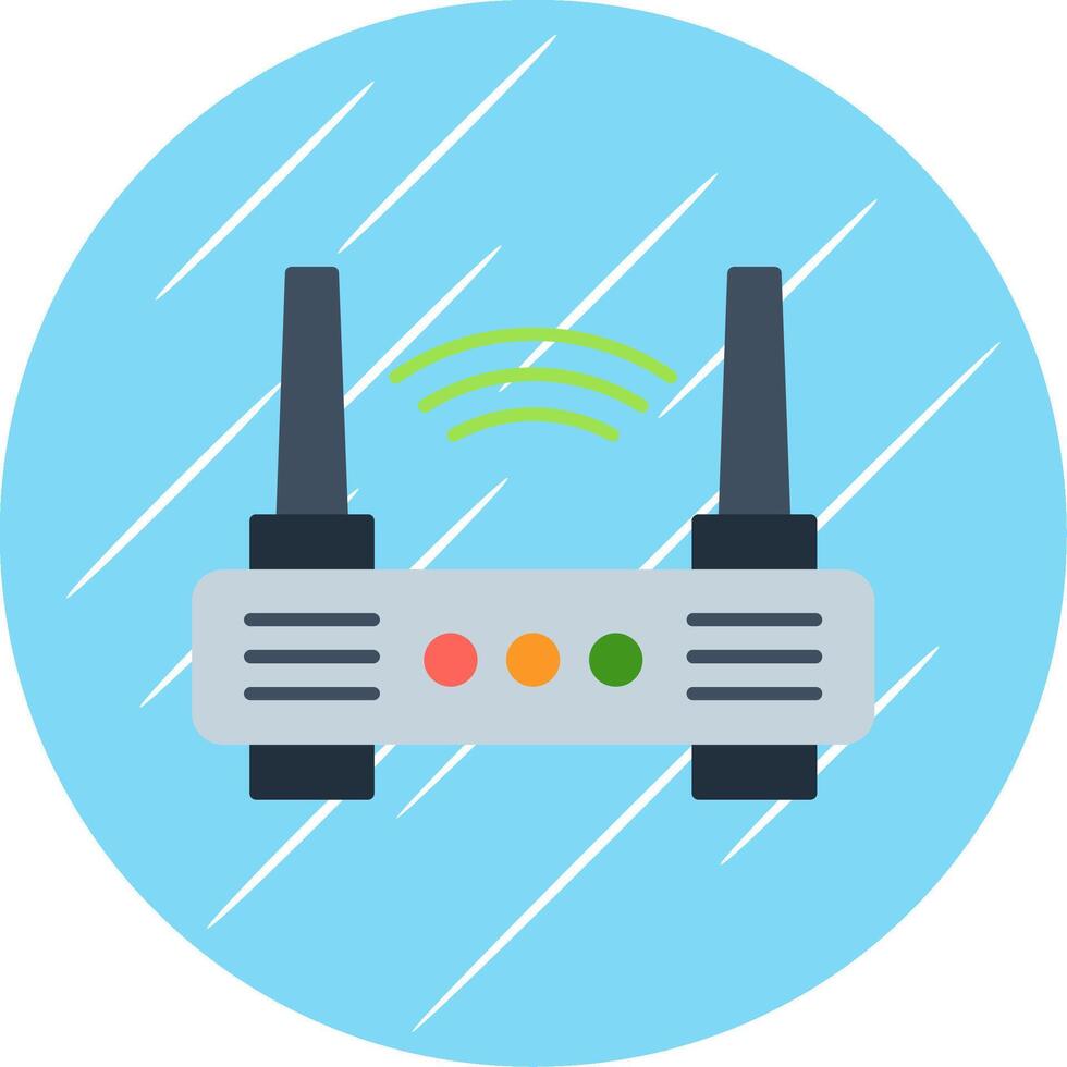 Wifi Router Flat Blue Circle Icon vector