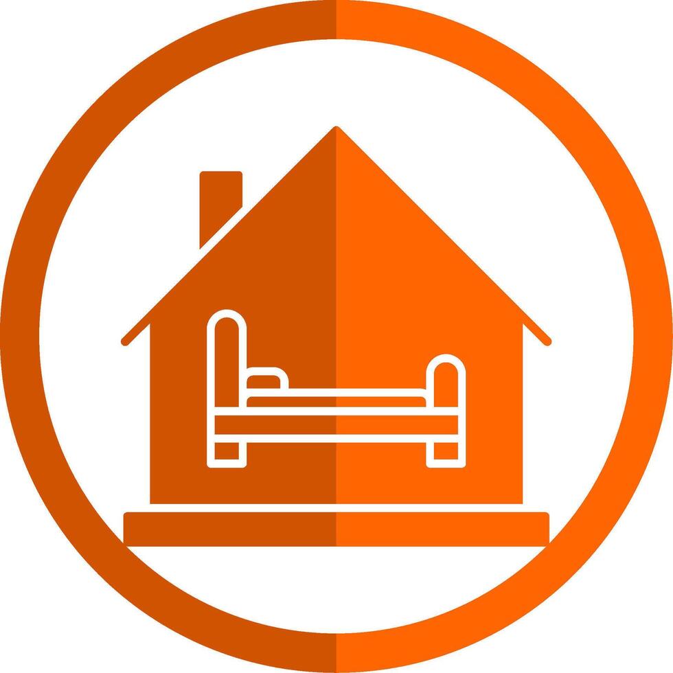 habitación glifo naranja circulo icono vector